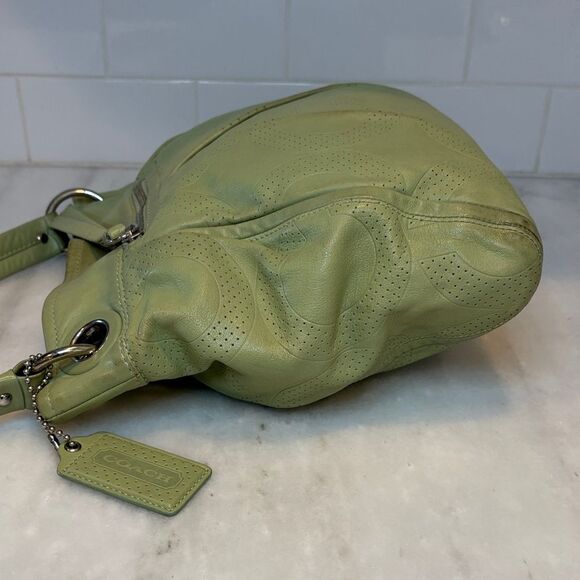 Coach Bag Purse Handbag Leather Parker Perforated Signature OpArt Hobo Crossbody - Picture 11 of 16